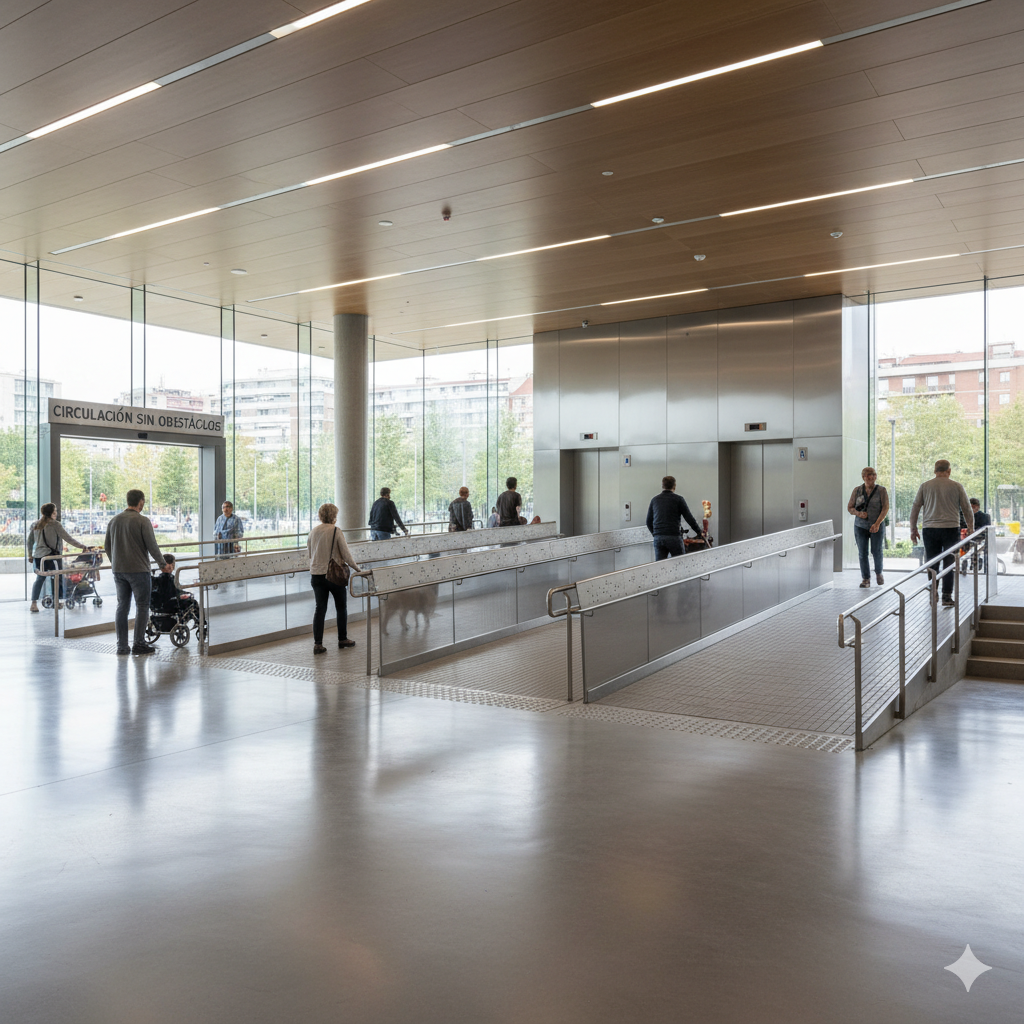 Piscina con rampa de acceso suave