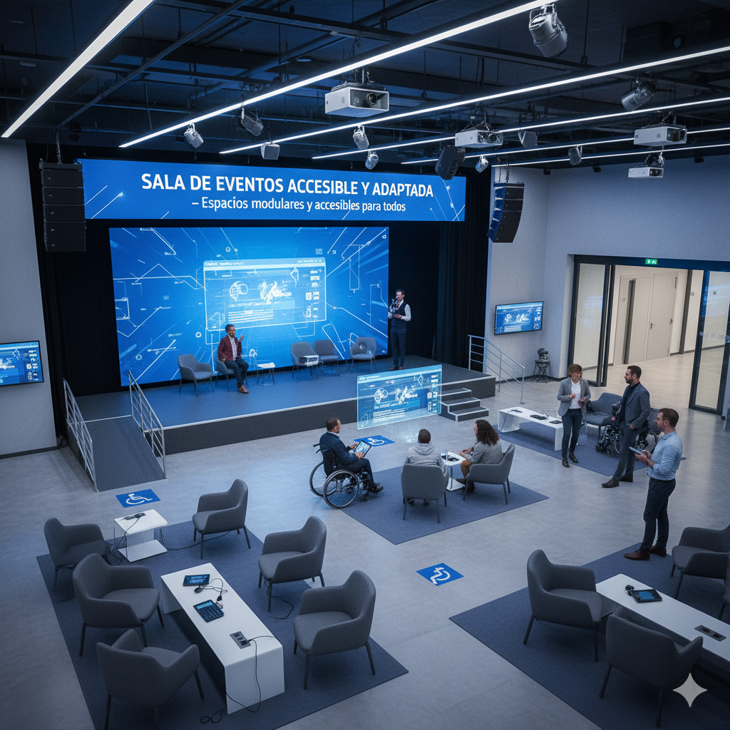 Sala de eventos accesible y con tecnología