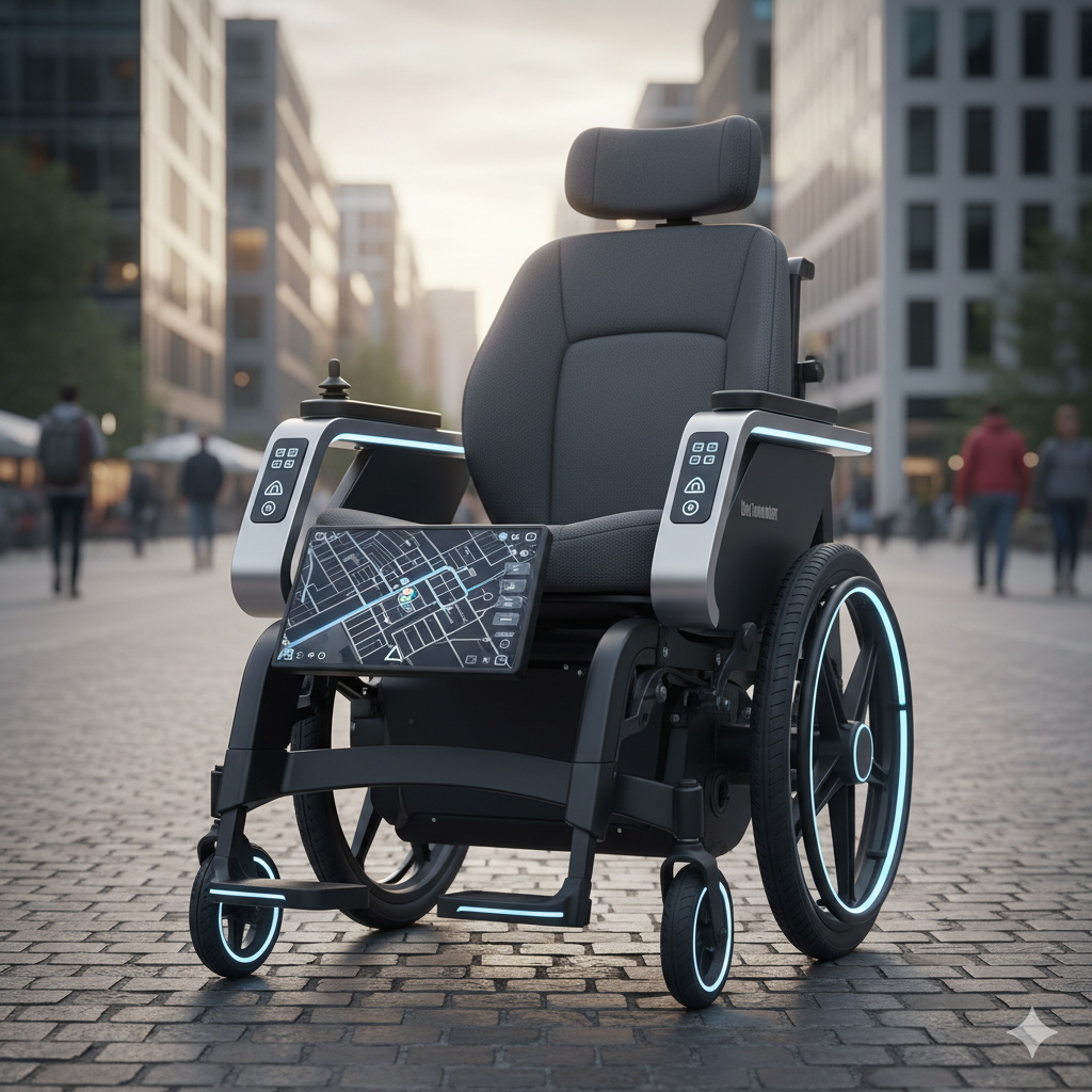 Silla de ruedas eléctrica elegante para uso urbano